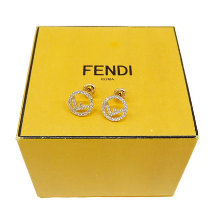 FENDI フェンディ ピアス エフイズ ラインストーン ゴールド レディース 【中古】