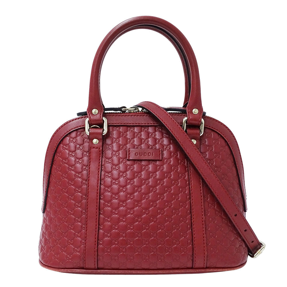 GUCCI グッチ 2wayバッグ マイクロシマ レッド 449654 シマレザー レディース 【中古】