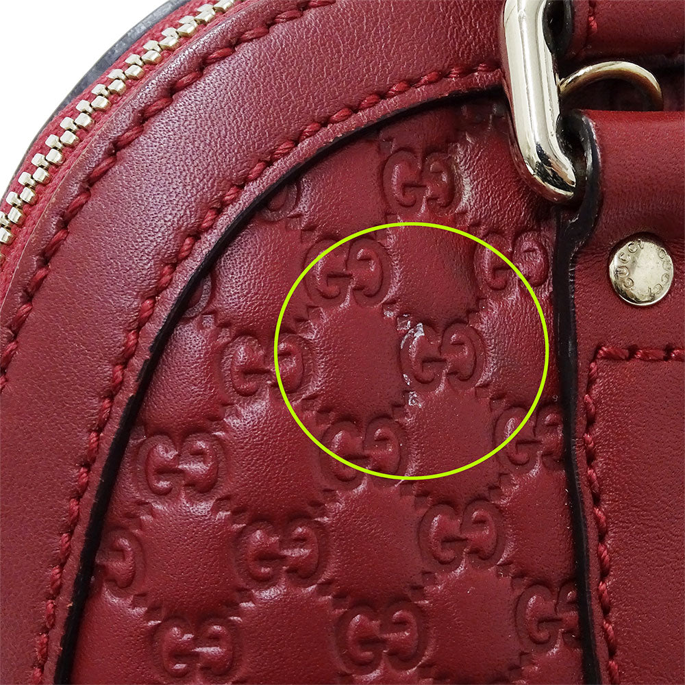 GUCCI グッチ 2wayバッグ マイクロシマ レッド 449654 シマレザー レディース 【中古】