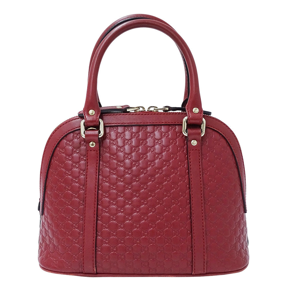 GUCCI グッチ 2wayバッグ マイクロシマ レッド 449654 シマレザー レディース 【中古】