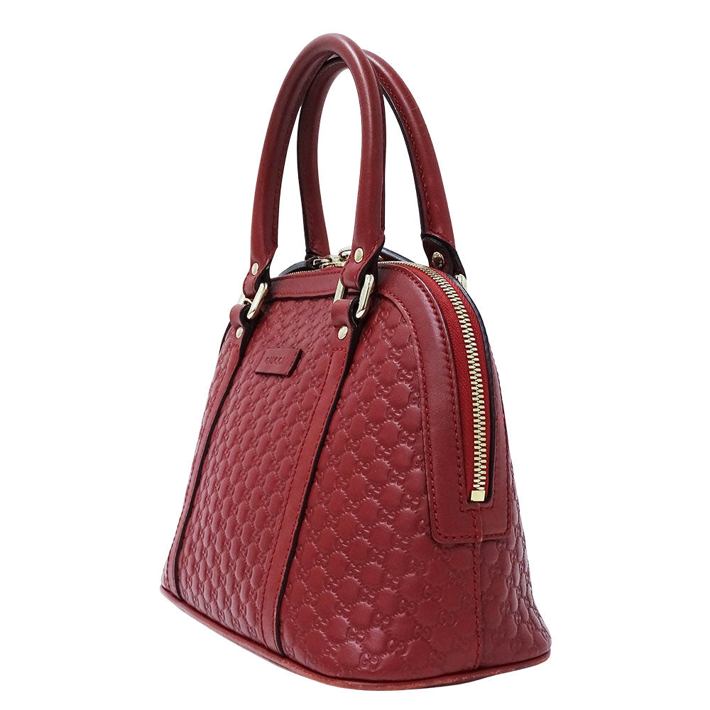 GUCCI グッチ 2wayバッグ マイクロシマ レッド 449654 シマレザー レディース 【中古】