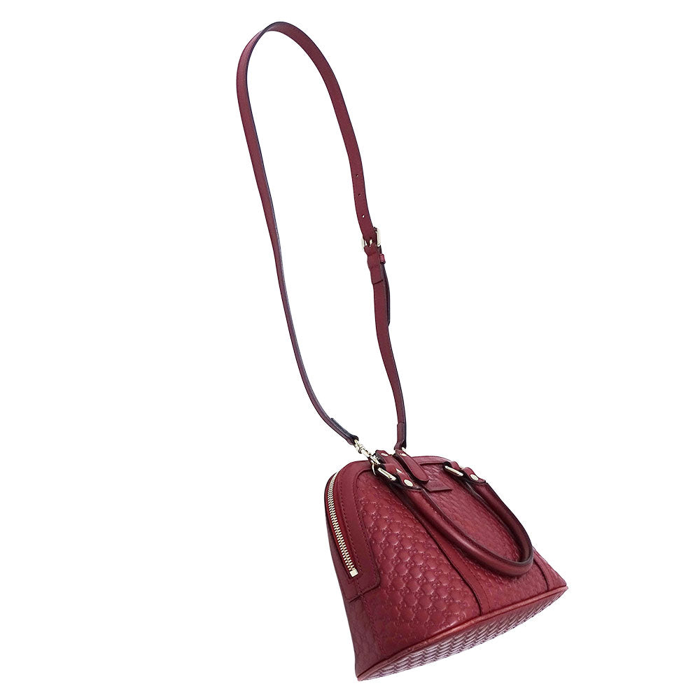 GUCCI グッチ 2wayバッグ マイクロシマ レッド 449654 シマレザー レディース 【中古】