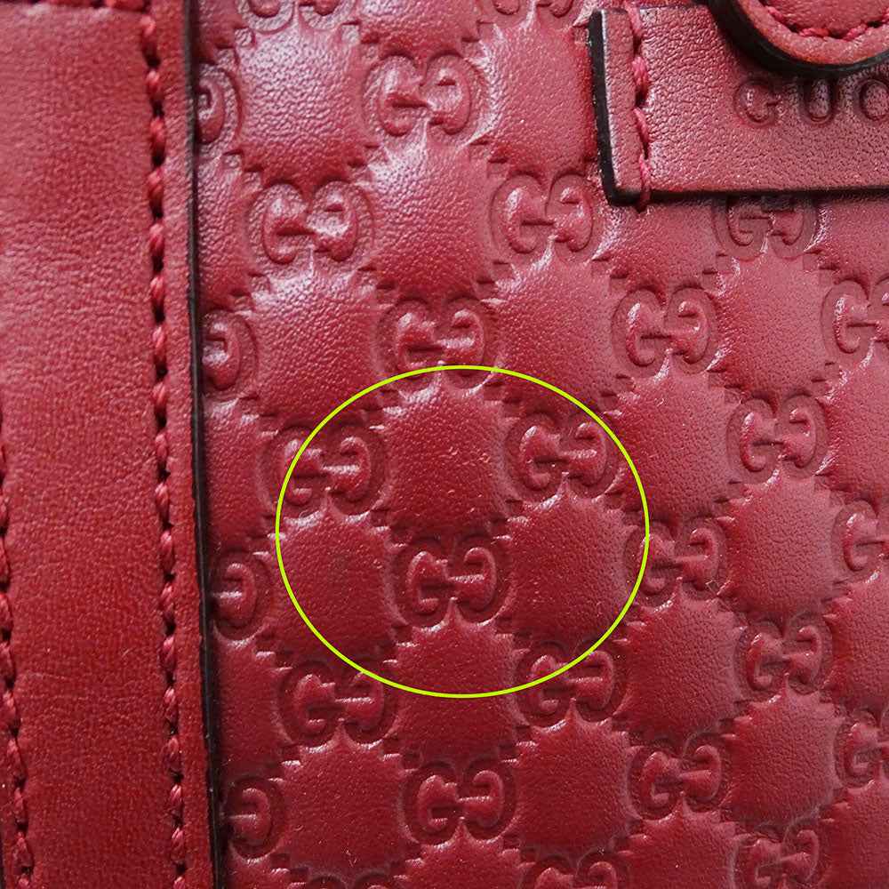 GUCCI グッチ 2wayバッグ マイクロシマ レッド 449654 シマレザー レディース 【中古】