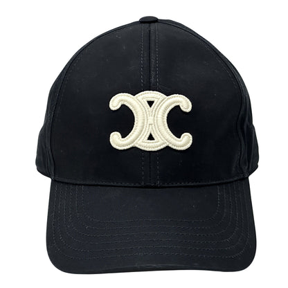 CELINE セリーヌ キャップ トリオンフ ブラック キャンバス レディース メンズ 【中古】