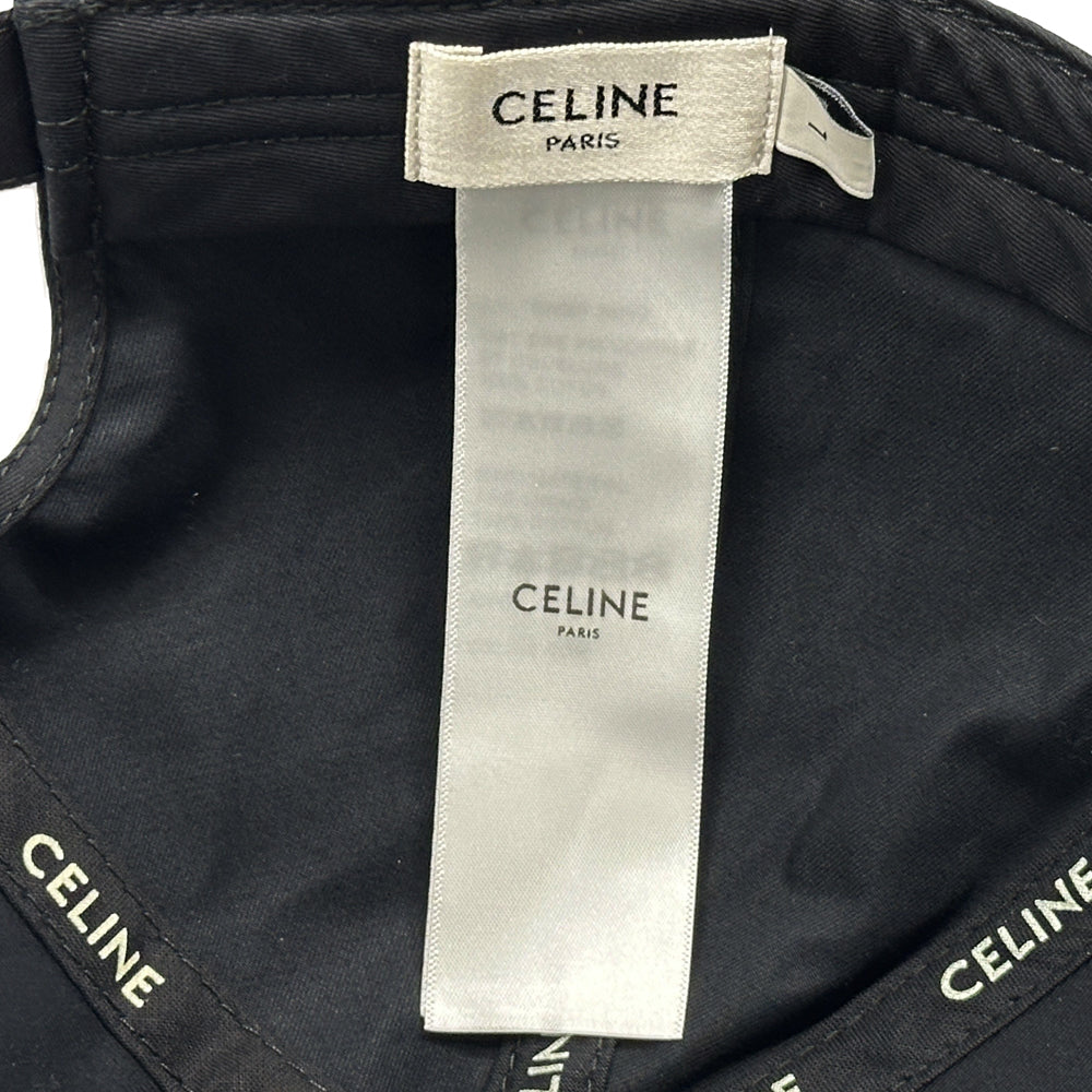 CELINE セリーヌ キャップ トリオンフ ブラック キャンバス レディース メンズ 【中古】