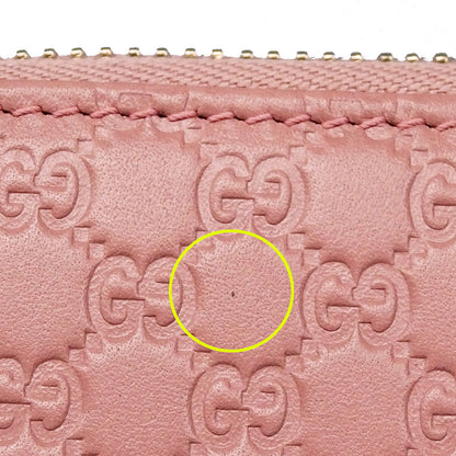 GUCCI グッチ 長財布 マイクロシマ ピンク 449391 シマレザー レディース 【中古】