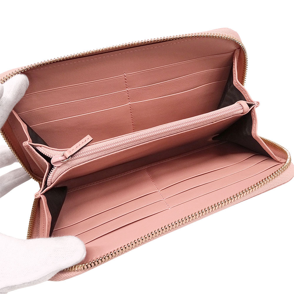 GUCCI グッチ 長財布 マイクロシマ ピンク 449391 シマレザー レディース 【中古】