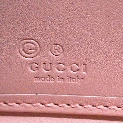 GUCCI グッチ 長財布 マイクロシマ ピンク 449391 シマレザー レディース 【中古】