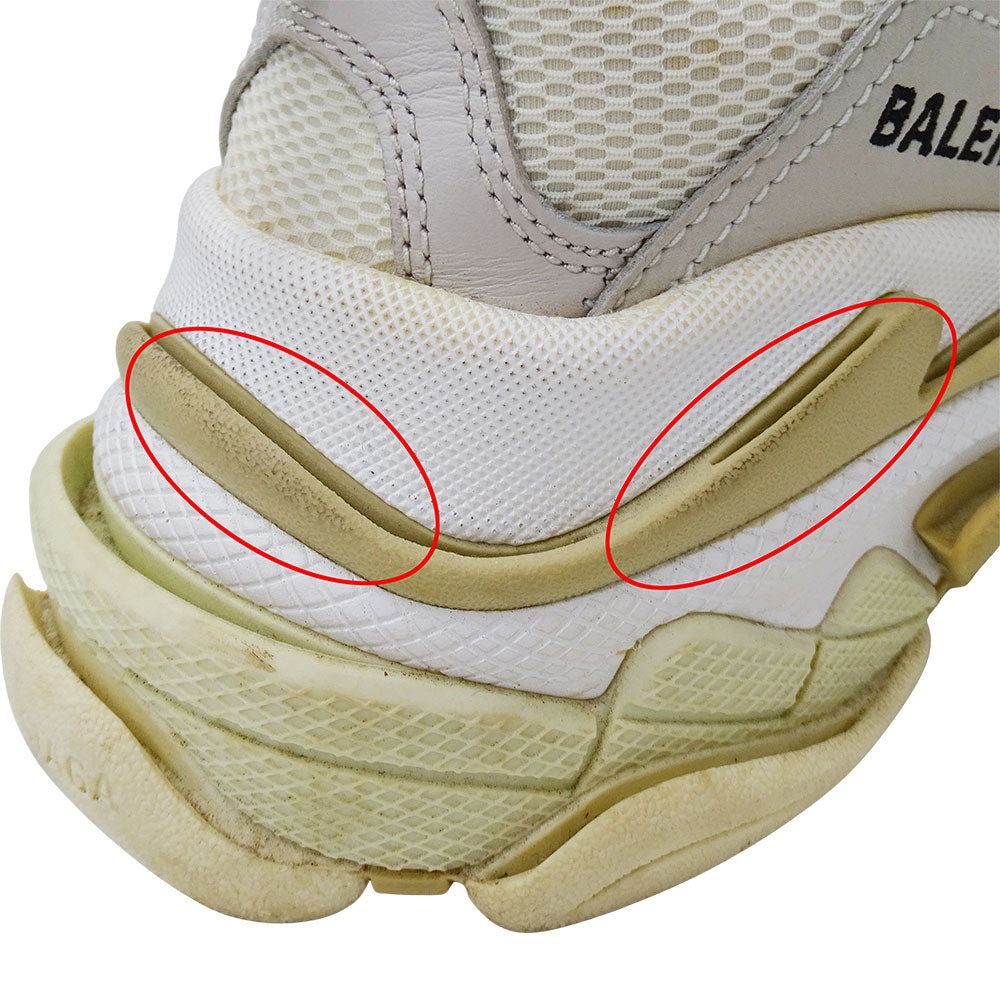 BALENCIAGA バレンシアガ トリプルS スニーカー ホワイト ベージュ 524036 ナイロン レディース 【中古】
