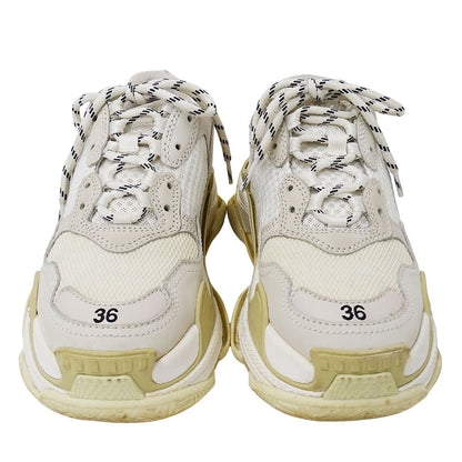 BALENCIAGA バレンシアガ トリプルS スニーカー ホワイト ベージュ 524036 ナイロン レディース 【中古】