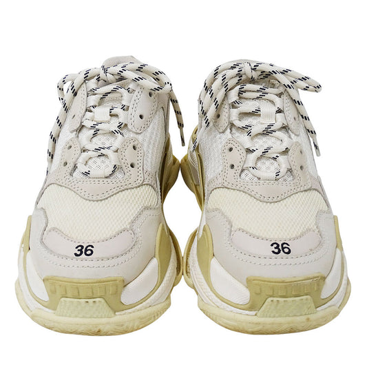 BALENCIAGA バレンシアガ トリプルS スニーカー ホワイト ベージュ 524036 ナイロン レディース 【中古】