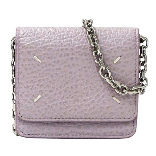 Maison Margiela メゾン マルジェラ コインケース 4ステッチ ライトパープル SA3UI0009 レザー レディース 【中古】