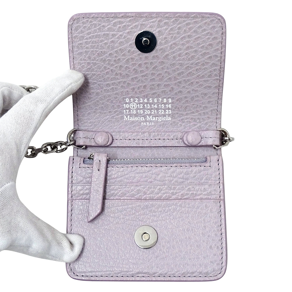 Maison Margiela メゾン マルジェラ コインケース 4ステッチ ライトパープル SA3UI0009 レザー レディース 【中古】