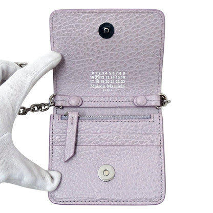 Maison Margiela メゾン マルジェラ コインケース 4ステッチ ライトパープル SA3UI0009 レザー レディース 【中古】