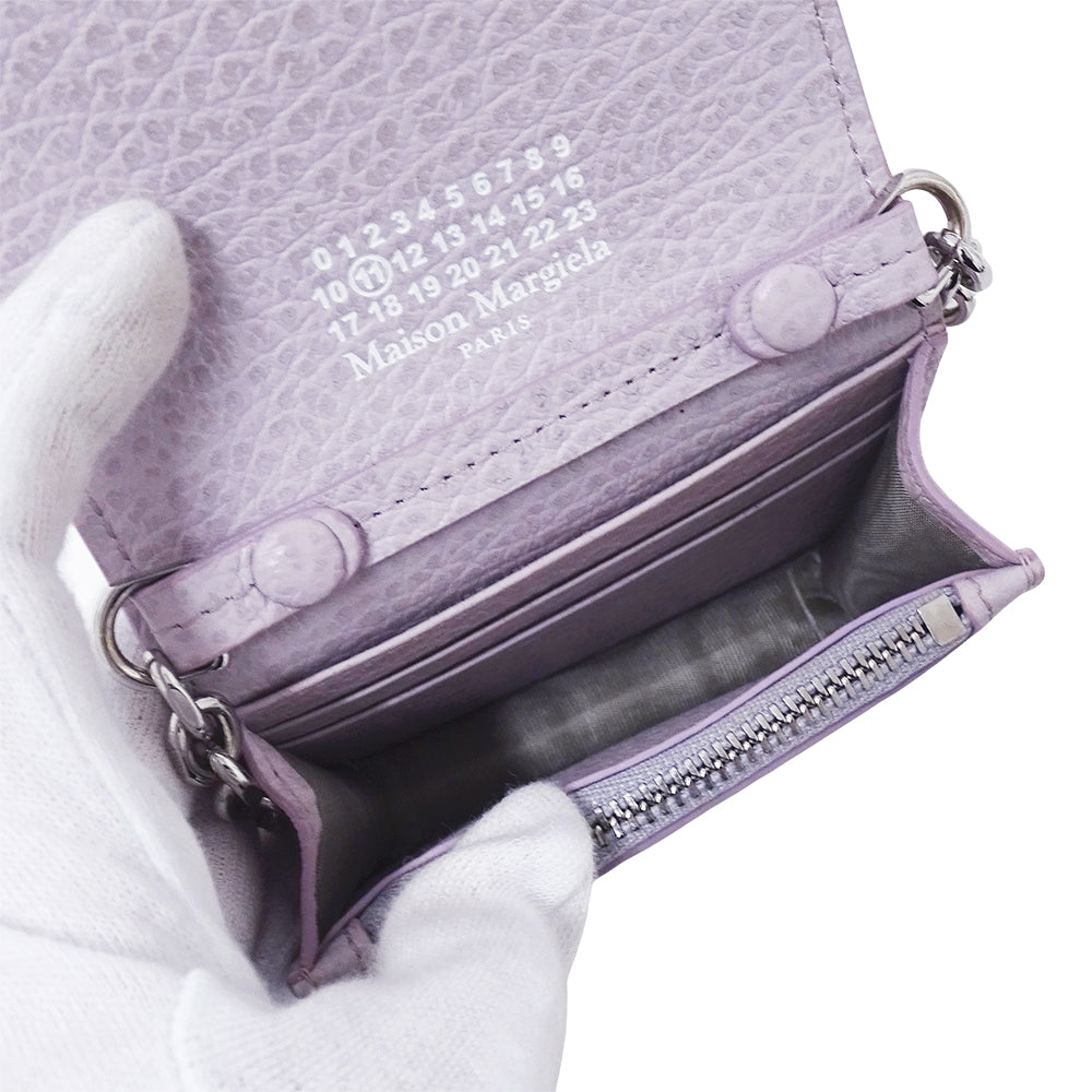 Maison Margiela メゾン マルジェラ コインケース 4ステッチ ライトパープル SA3UI0009 レザー レディース 【中古】