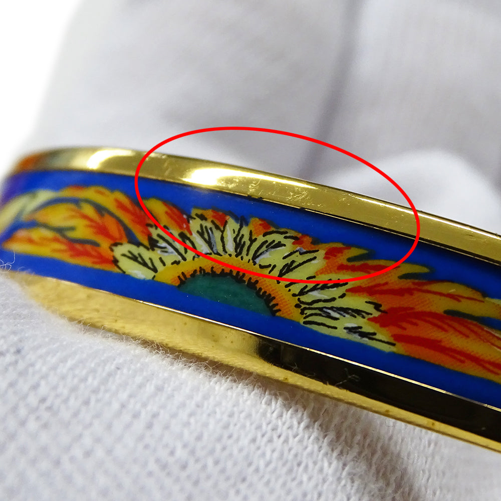 HERMES エルメス エマイユ PM バングル ブルー ゴールド レディース メンズ 【中古】