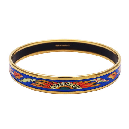 HERMES エルメス エマイユ PM バングル ブルー ゴールド レディース メンズ 【中古】