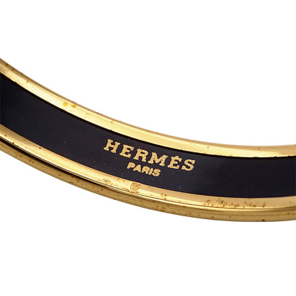 HERMES エルメス エマイユ PM バングル ブルー ゴールド レディース メンズ 【中古】