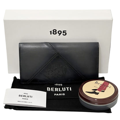 Berluti ベルルッティ 長財布 カリグラフィ スクリット ブラック レザー メンズ 【中古】