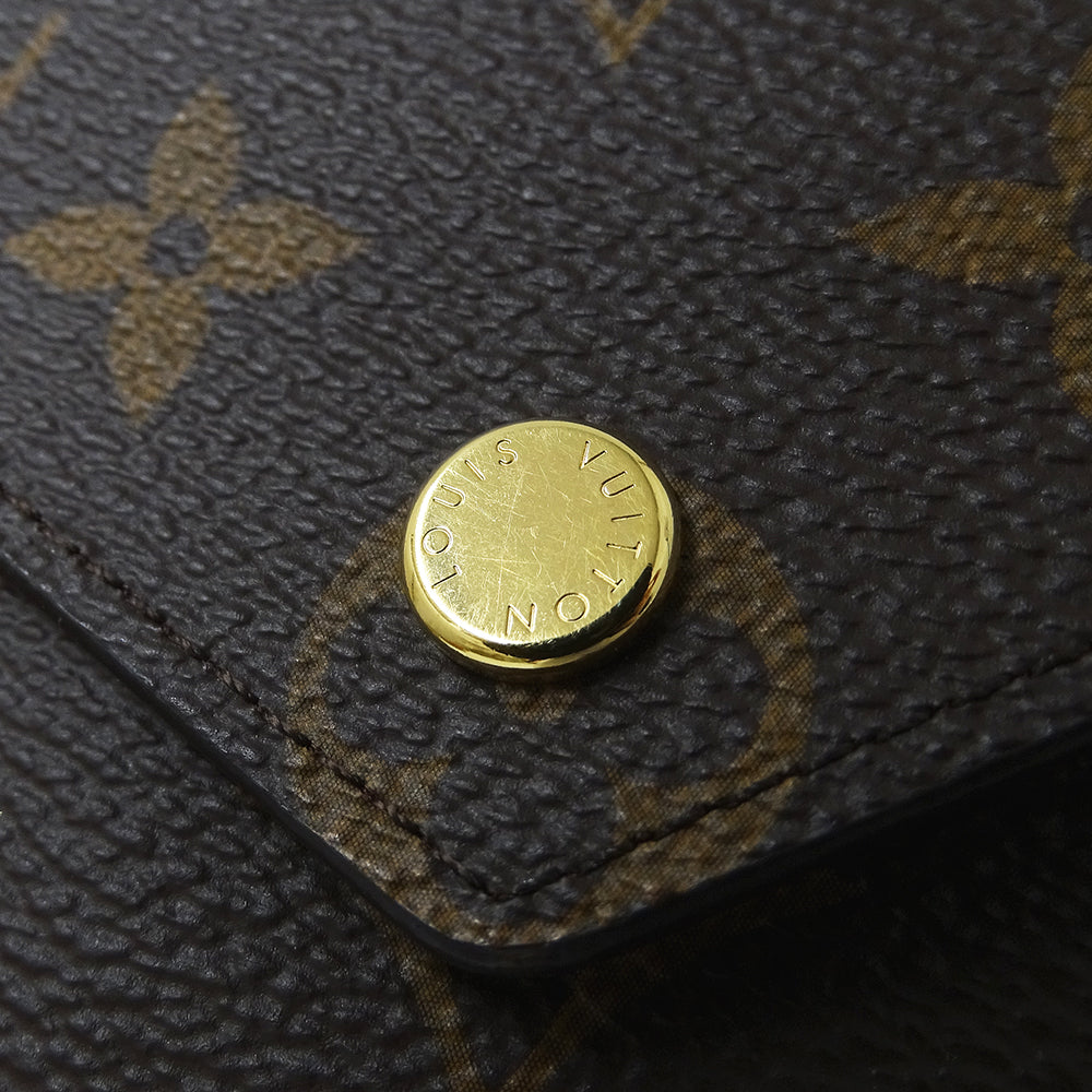 LOUIS VUITTON ルイ・ヴィトン ポルトフォイユ ヴィクトリーヌ 三つ折り財布 モノグラム フューシャ M41938 モノグラムキャンバス レディース 【中古】