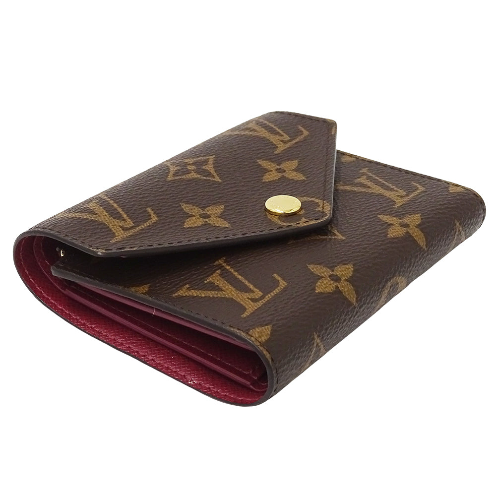 LOUIS VUITTON ルイ・ヴィトン ポルトフォイユ ヴィクトリーヌ 三つ折り財布 モノグラム フューシャ M41938 モノグラムキャンバス レディース 【中古】