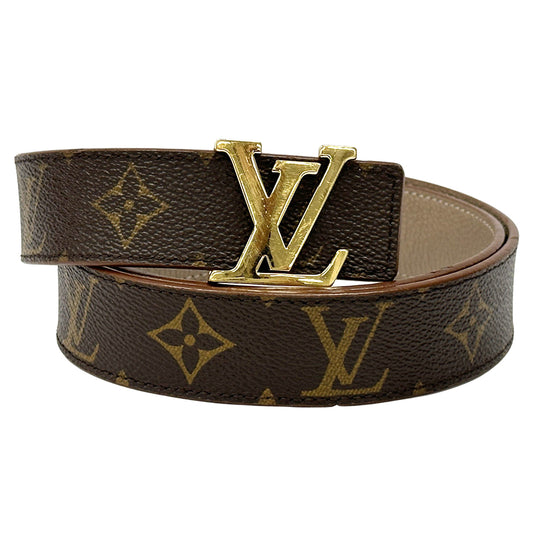 LOUIS VUITTON ルイ・ヴィトン サンチュール・LVイニシャル ベルト モノグラム ブラウン グレージュ M0140 モノグラムキャンバス レディース 【中古】