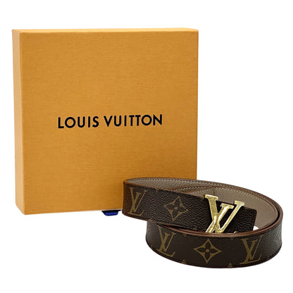 LOUIS VUITTON ルイ・ヴィトン サンチュール・LVイニシャル ベルト モノグラム ブラウン グレージュ M0140 モノグラムキャンバス レディース 【中古】