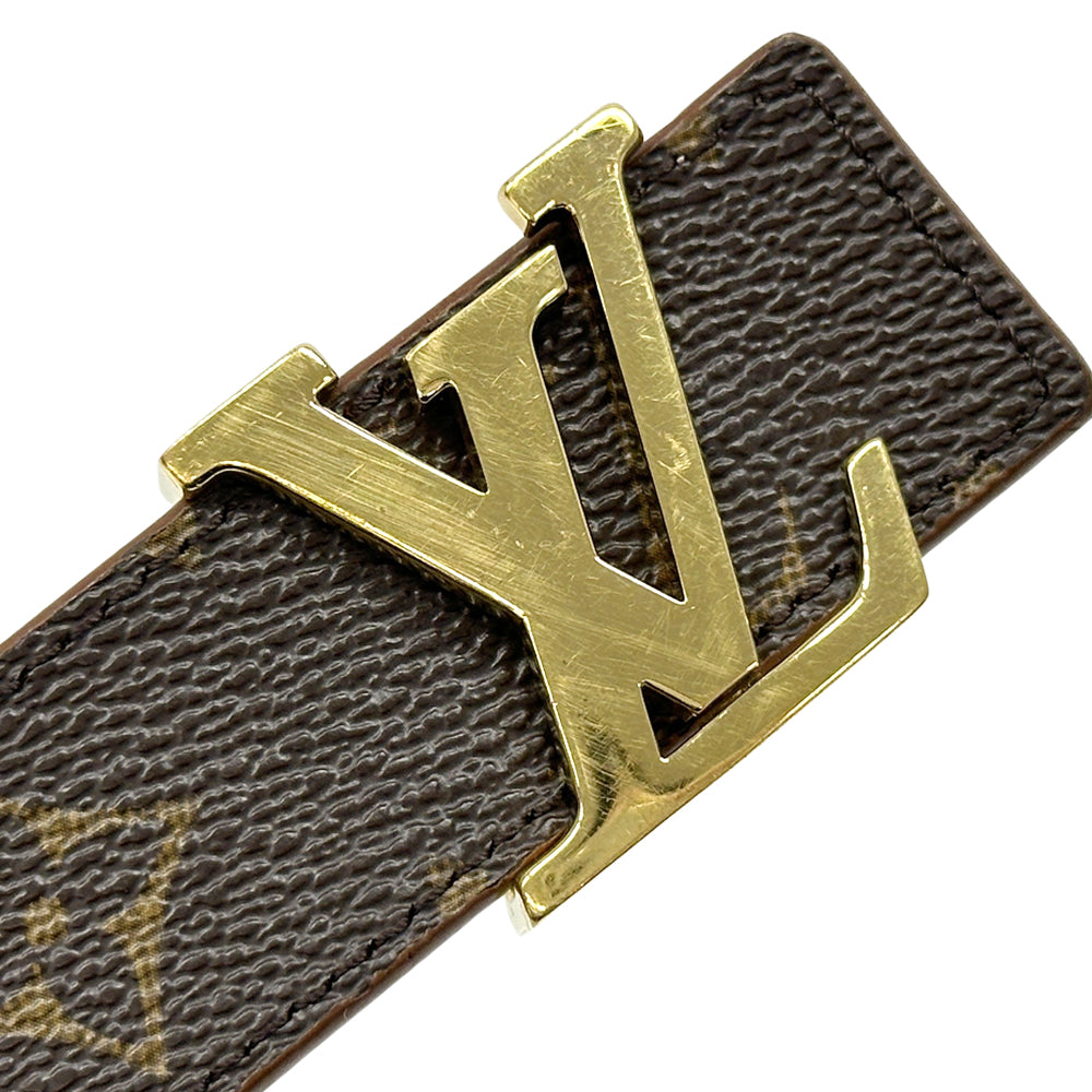 LOUIS VUITTON ルイ・ヴィトン サンチュール・LVイニシャル ベルト モノグラム ブラウン グレージュ M0140 モノグラムキャンバス レディース 【中古】