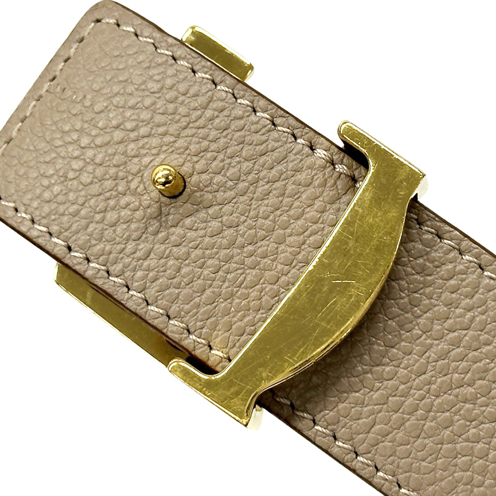 LOUIS VUITTON ルイ・ヴィトン サンチュール・LVイニシャル ベルト モノグラム ブラウン グレージュ M0140 モノグラムキャンバス レディース 【中古】