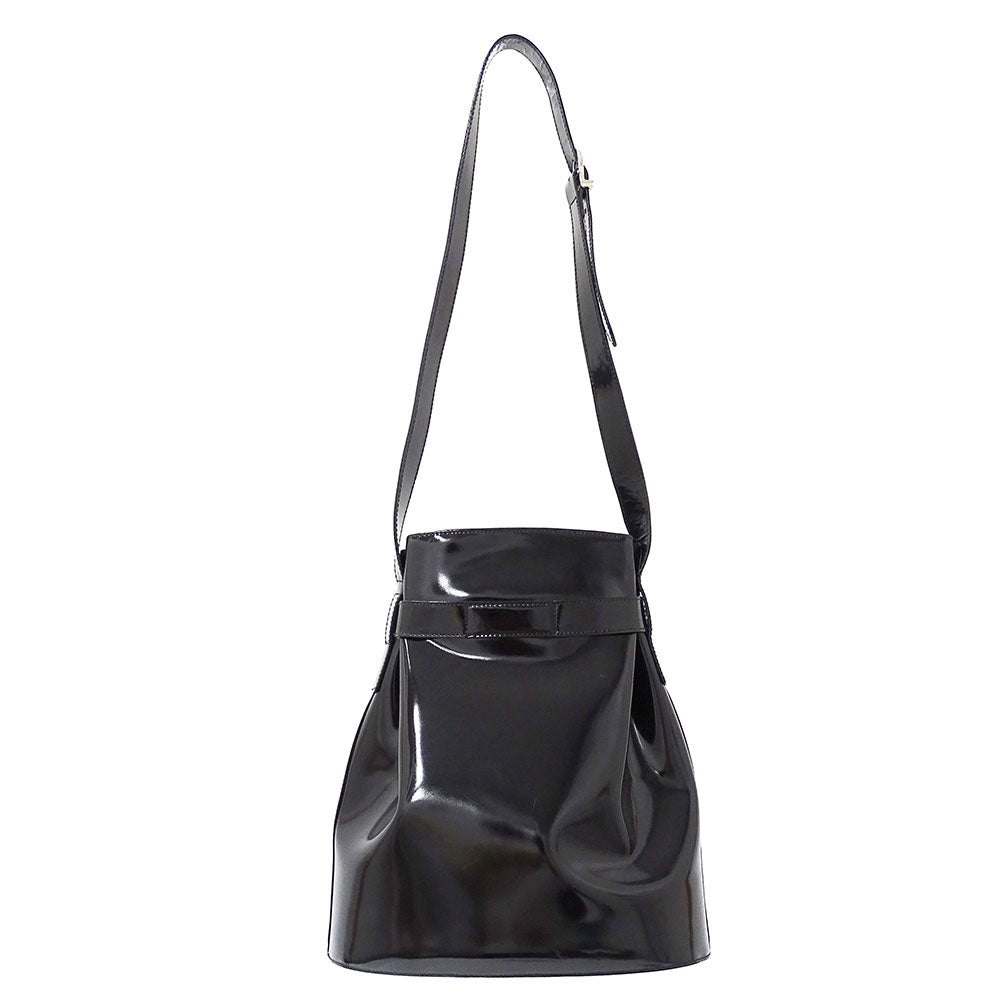 Ferragamo フェラガモ ショルダーバッグ ダブルガンチーニ ブラック レザー レディース 【中古】
