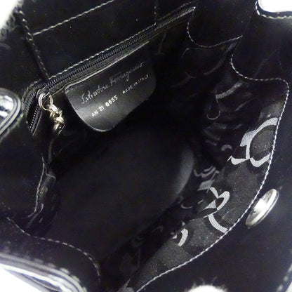 Ferragamo フェラガモ ショルダーバッグ ダブルガンチーニ ブラック レザー レディース 【中古】