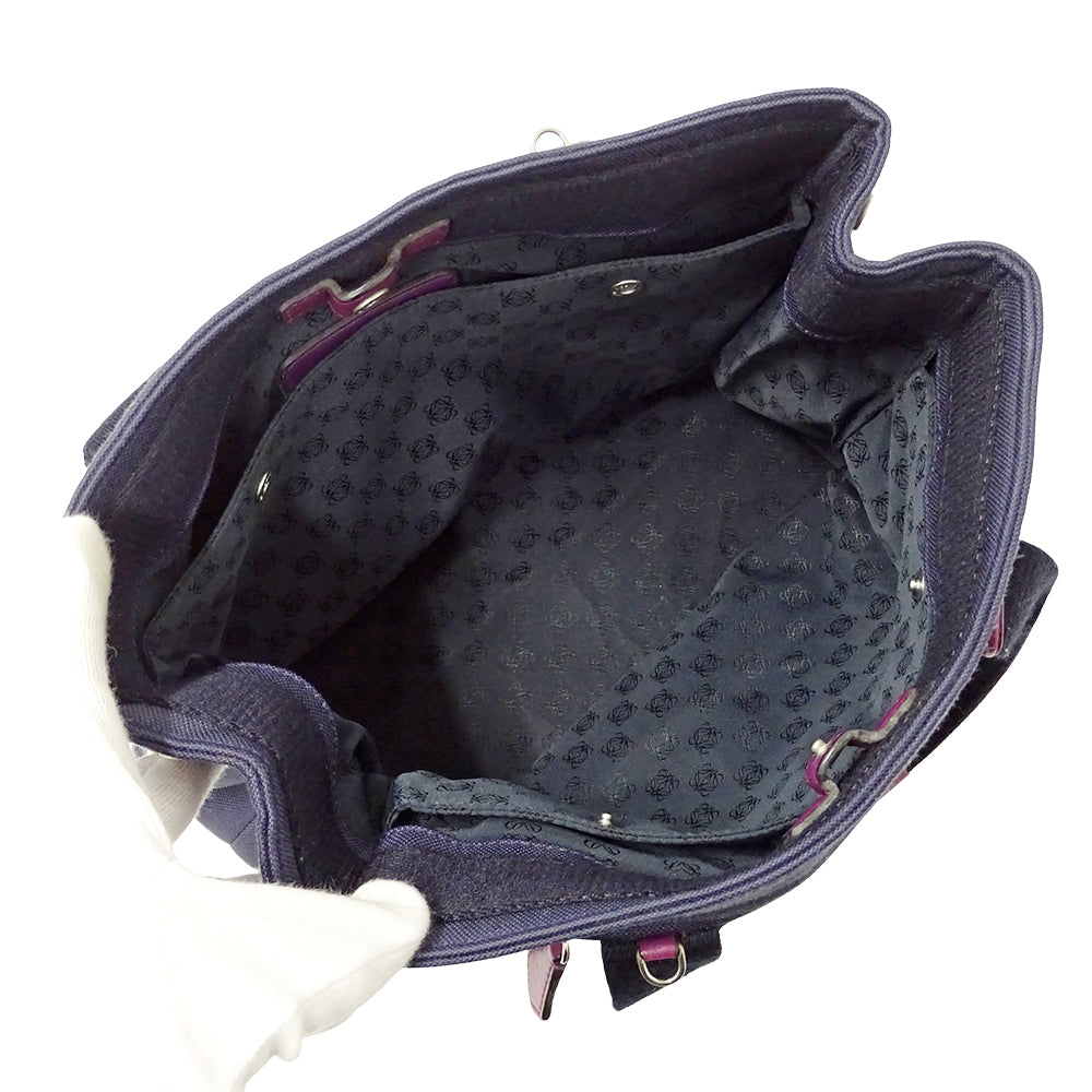 LOEWE ロエベ 2wayバッグ ネイビー キャンバス レディース 【中古】