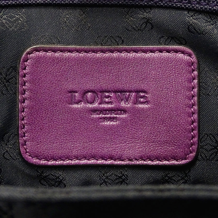 LOEWE ロエベ 2wayバッグ ネイビー キャンバス レディース 【中古】