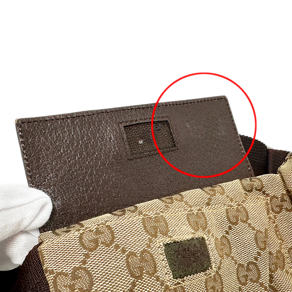 GUCCI グッチ ボディ・ウエストバッグ ベージュ ブラウン 28566 GGキャンバス メンズ 【中古】