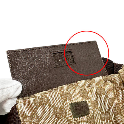 GUCCI グッチ ボディ・ウエストバッグ ベージュ ブラウン 28566 GGキャンバス メンズ 【中古】
