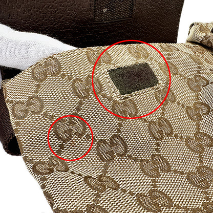 GUCCI グッチ ボディ・ウエストバッグ ベージュ ブラウン 28566 GGキャンバス メンズ 【中古】