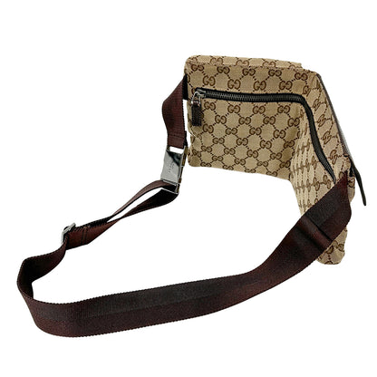 GUCCI グッチ ボディ・ウエストバッグ ベージュ ブラウン 28566 GGキャンバス メンズ 【中古】