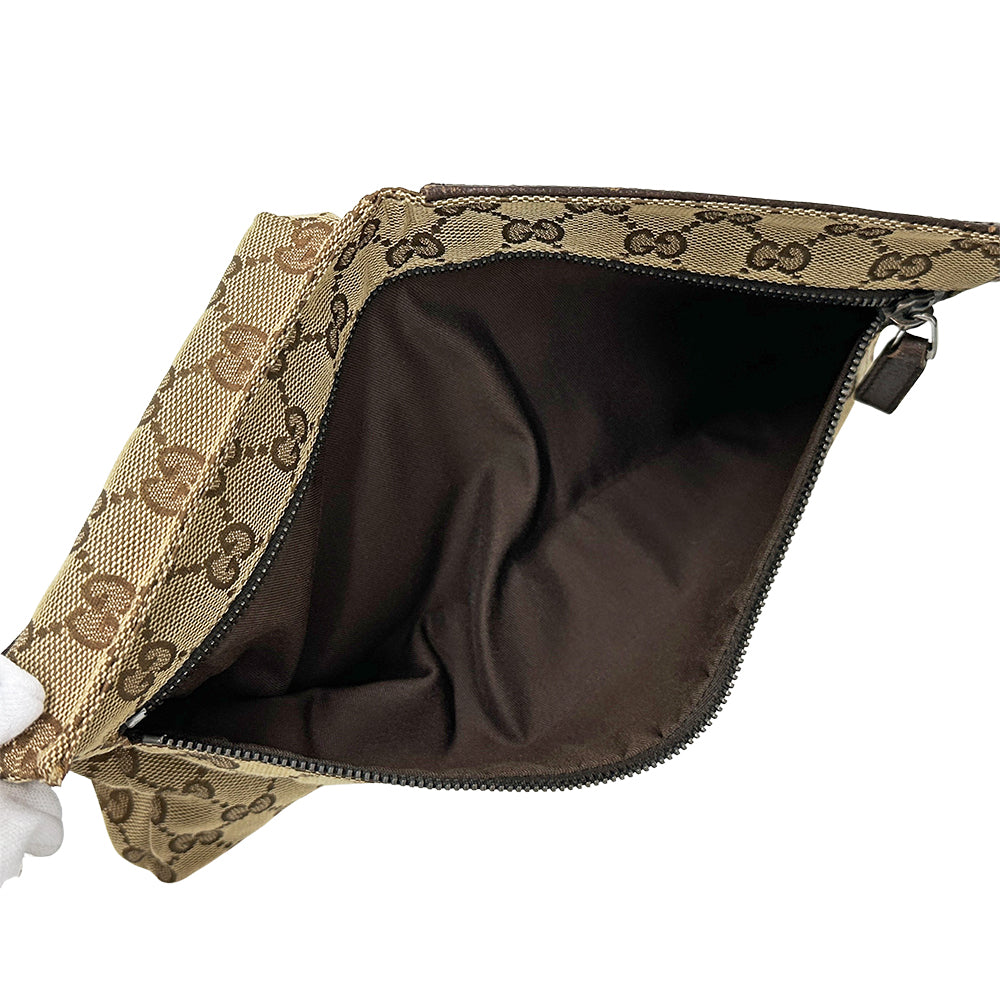 GUCCI グッチ ボディ・ウエストバッグ ベージュ ブラウン 28566 GGキャンバス メンズ 【中古】