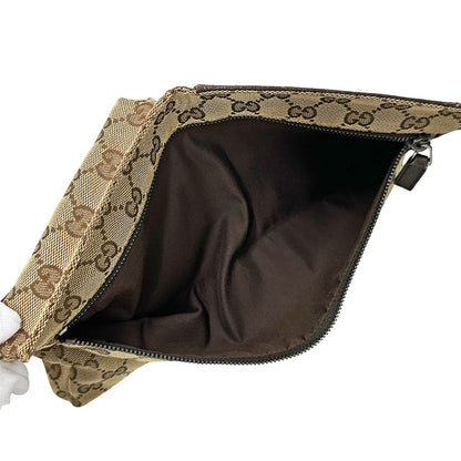 GUCCI グッチ ボディ・ウエストバッグ ベージュ ブラウン 28566 GGキャンバス メンズ 【中古】