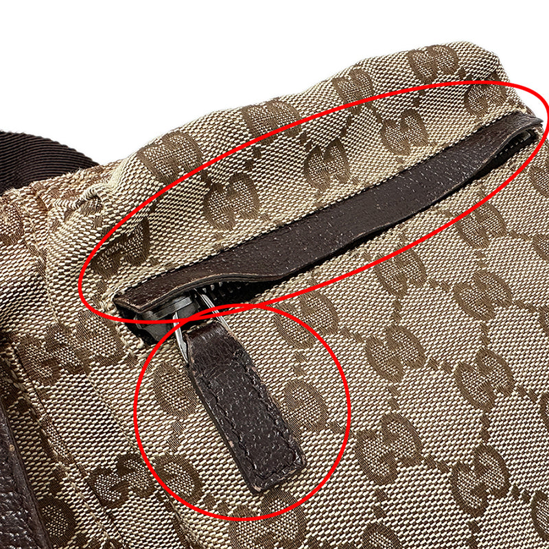 GUCCI グッチ ボディ・ウエストバッグ ベージュ ブラウン 28566 GGキャンバス メンズ 【中古】