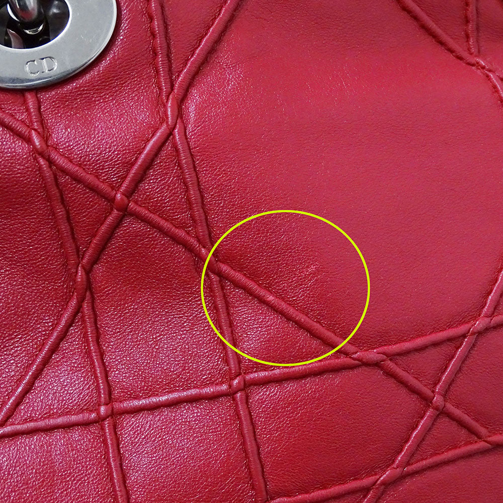Dior ディオール グランヴィル 2wayバッグ ワインレッド レザー レディース 【中古】