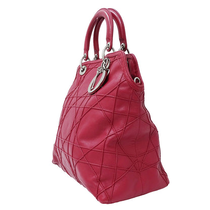 Dior ディオール グランヴィル 2wayバッグ ワインレッド レザー レディース 【中古】