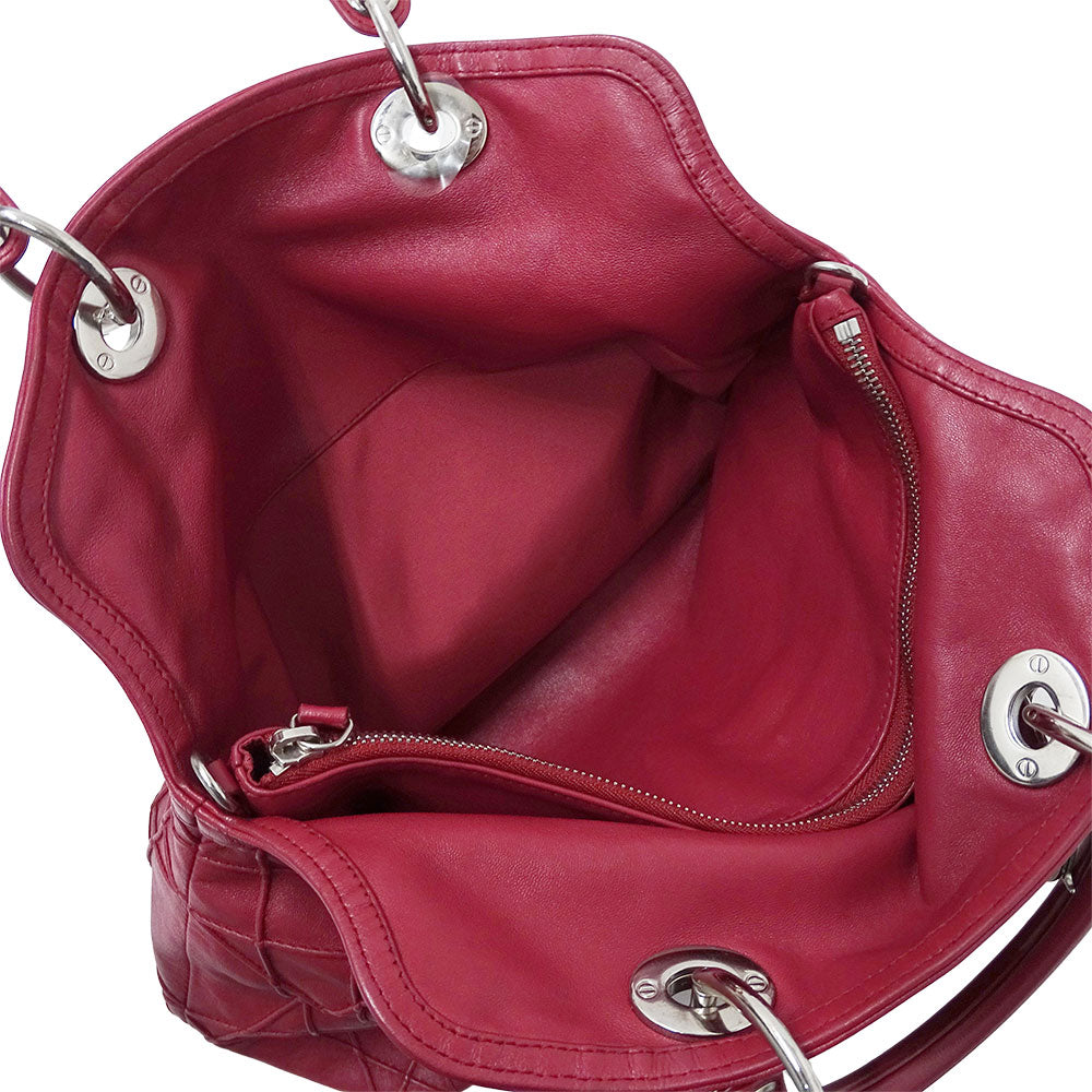 Dior ディオール グランヴィル 2wayバッグ ワインレッド レザー レディース 【中古】
