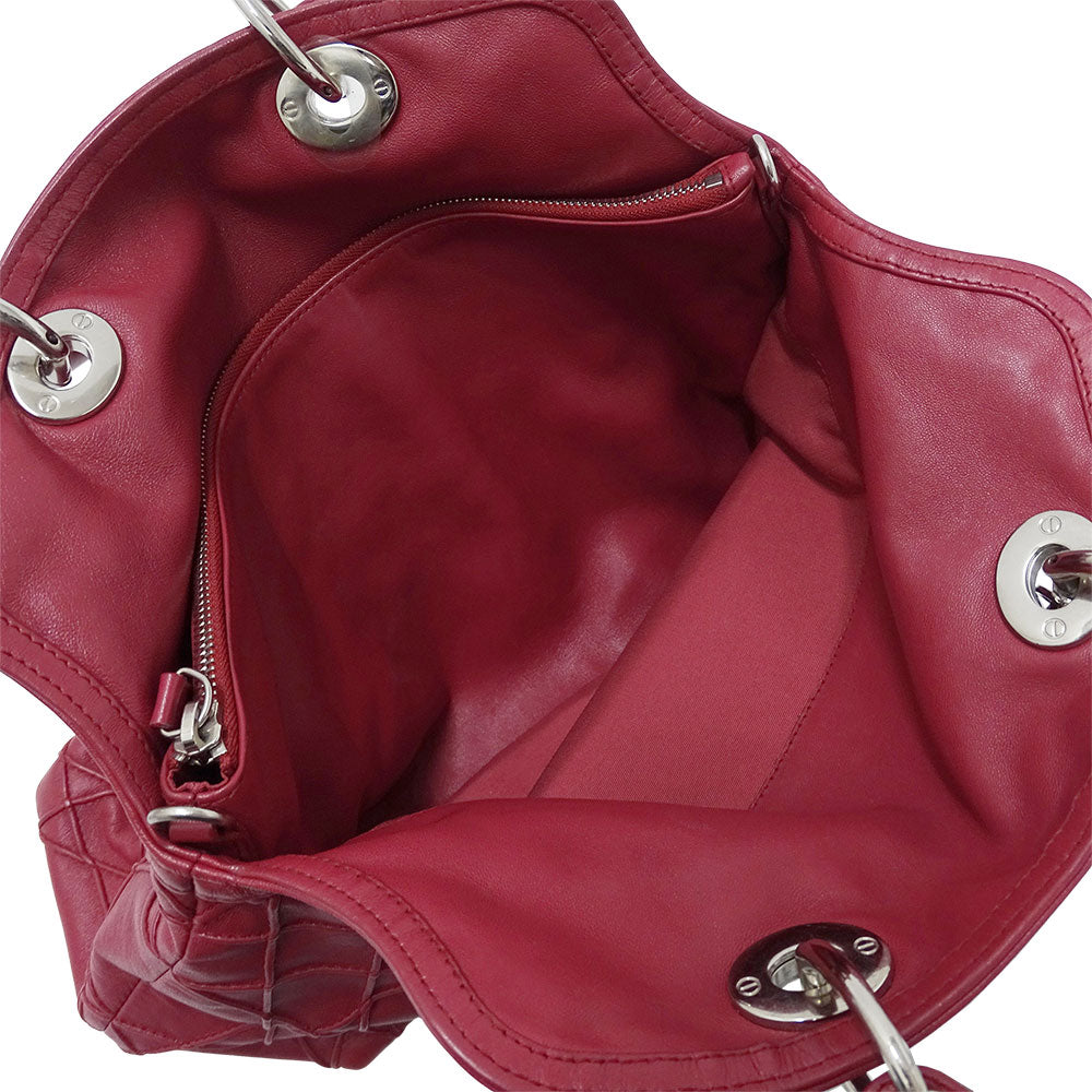 Dior ディオール グランヴィル 2wayバッグ ワインレッド レザー レディース 【中古】