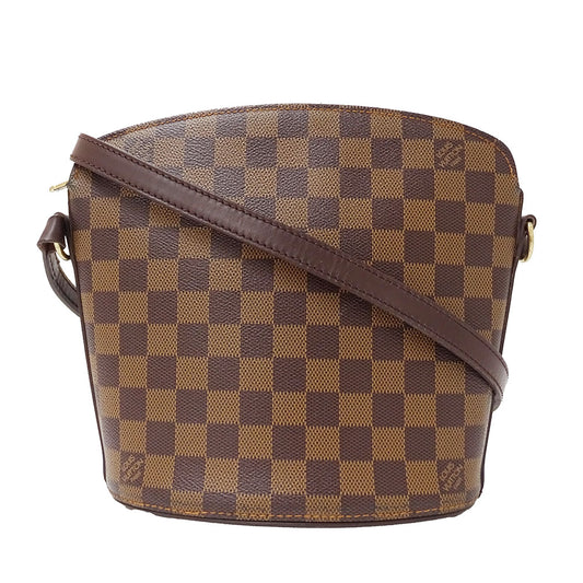 LOUIS VUITTON ルイ・ヴィトン ドルーオ スペシャルオーダー ショルダーバッグ ダミエ エベヌ ブラウン N51290 ダミエキャンバス レディース 【中古】