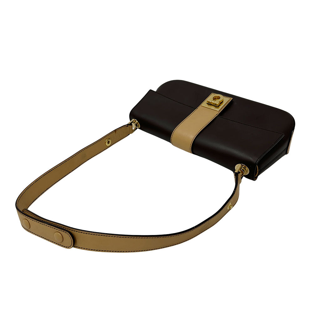 Ferragamo フェラガモ ワンショルダーバッグ ショルダーバッグ ダブルガンチーニ ブラウン レザー レディース 【中古】