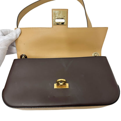Ferragamo フェラガモ ワンショルダーバッグ ショルダーバッグ ダブルガンチーニ ブラウン レザー レディース 【中古】