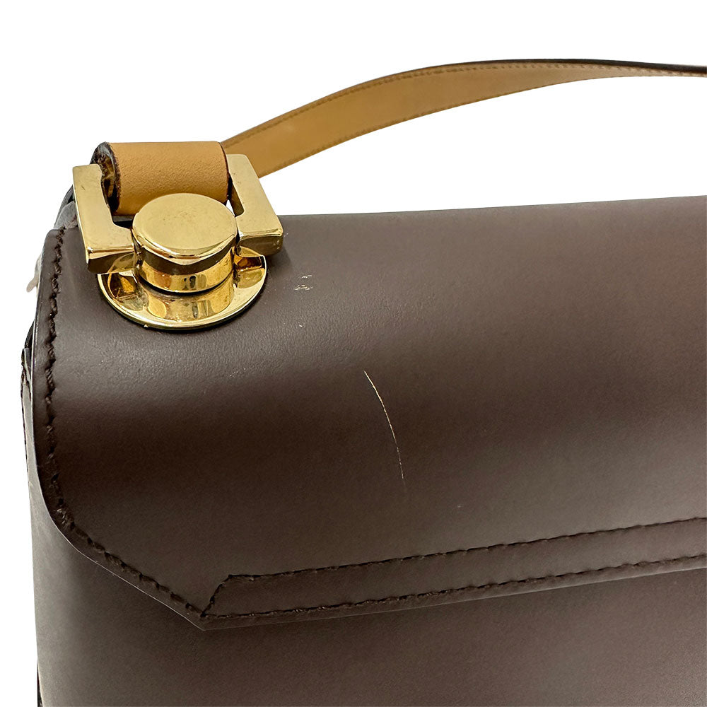 Ferragamo フェラガモ ワンショルダーバッグ ショルダーバッグ ダブルガンチーニ ブラウン レザー レディース 【中古】
