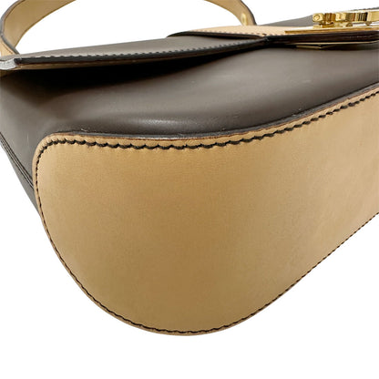 Ferragamo フェラガモ ワンショルダーバッグ ショルダーバッグ ダブルガンチーニ ブラウン レザー レディース 【中古】