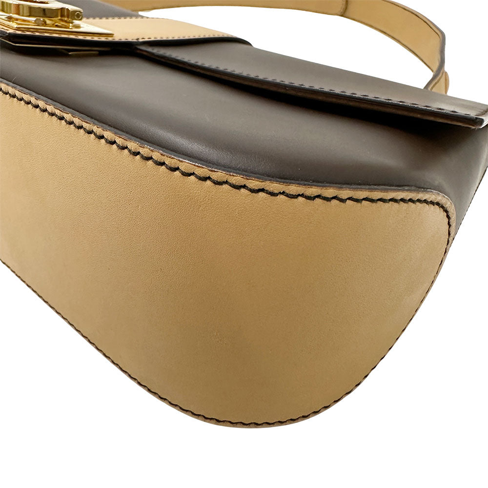 Ferragamo フェラガモ ワンショルダーバッグ ショルダーバッグ ダブルガンチーニ ブラウン レザー レディース 【中古】